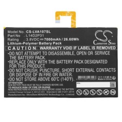 Batterie pour Lenovo Tab 4 10 Table (7000 mAh/26.6 Wh, 3.8 V)