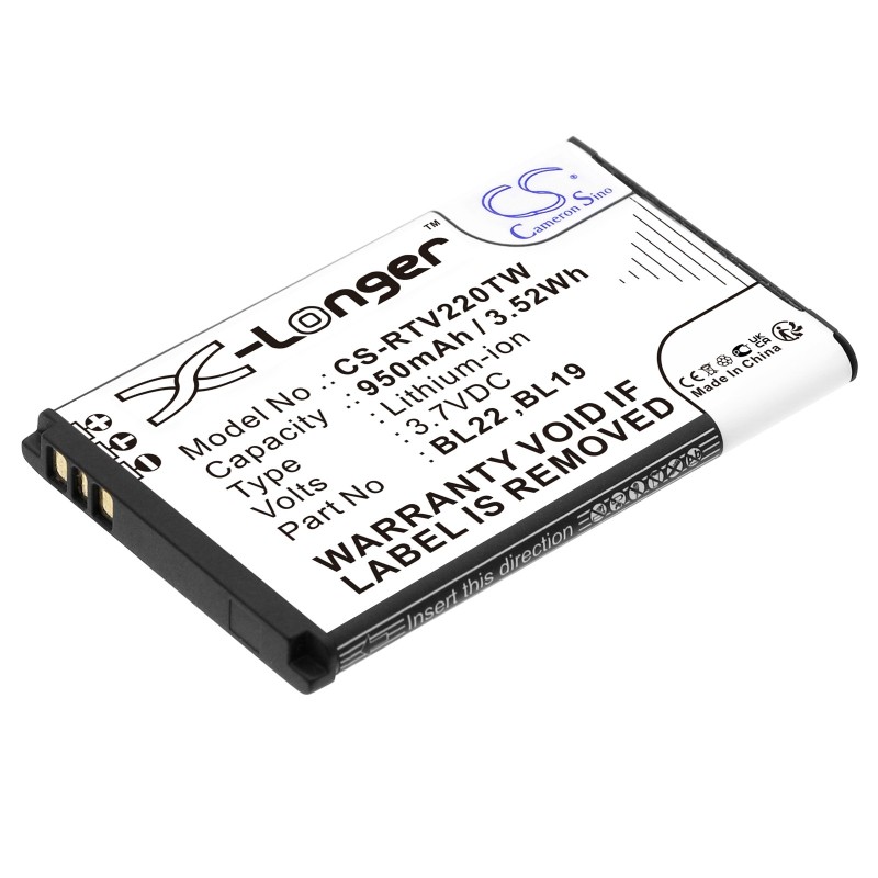 Batterie pour Retevis RT22S (950 mAh/3.52 Wh, 3.7 V)