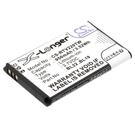 Batterie pour Retevis RT622 (950 mAh/3.52 Wh, 3.7 V)