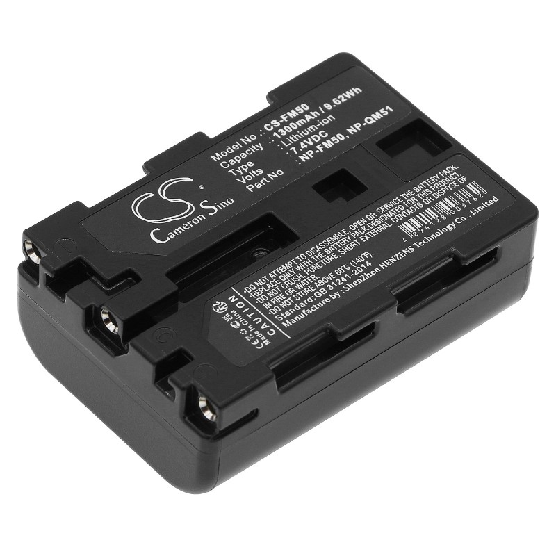 Batterie pour Sony DCR-TRV340E (1300 mAh/9.62 Wh, 7.4 V)