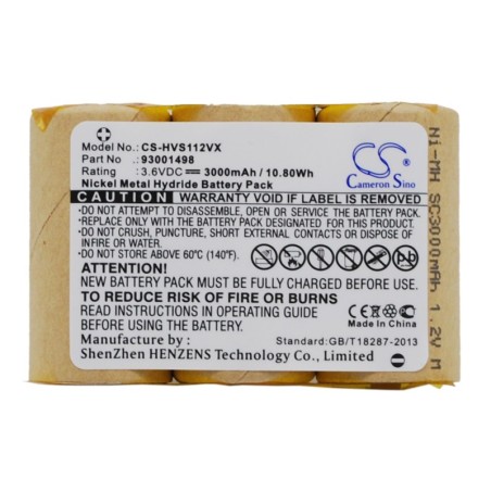 Batterie pour Hoover S1120 (3000 mAh/10.8 Wh, 3.6 V)