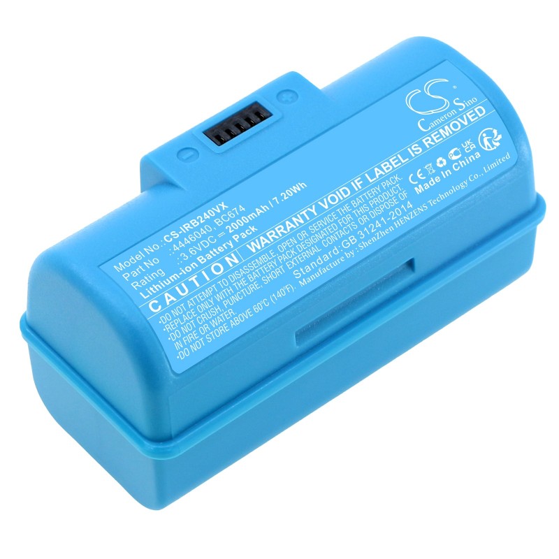 Batterie pour iRobot BC674 (2000 mAh/7.2 Wh, 3.6 V)
