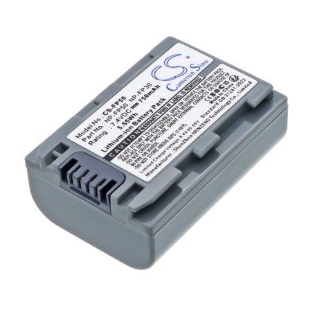 Batterie pour Sony DCR-SR40E (750 mAh/5.55 Wh, 7.4 V)
