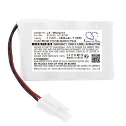 Batterie pour Twinbird HC-E202 (2000 mAh/7.2 Wh, 3.6 V)