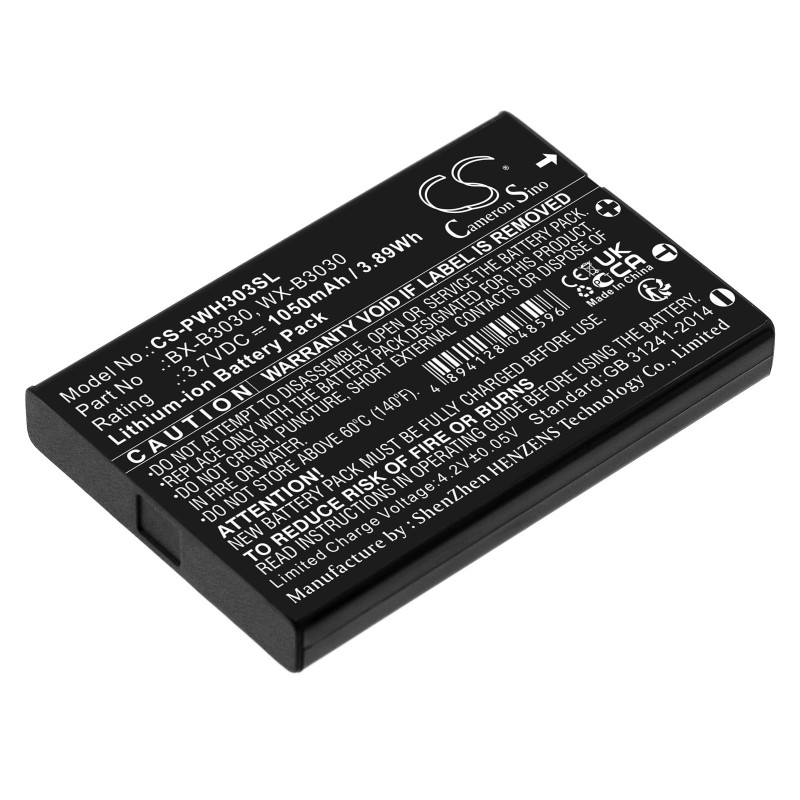 Batterie pour Listen Technologies Receiver Basic (1050 mAh/3.89 Wh, 3.7 V)