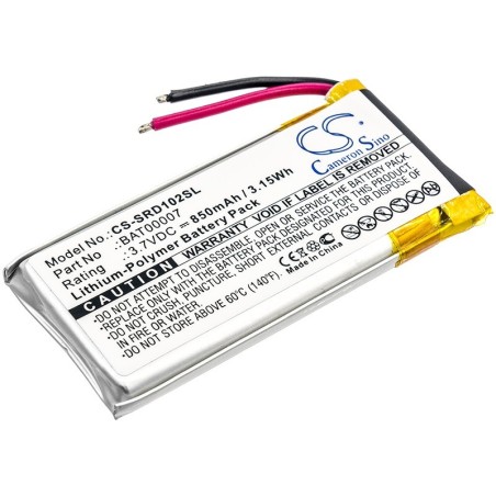 Batterie pour Cardo Scalarider Smartpack comms (850 mAh/3.15 Wh, 3.7 V)