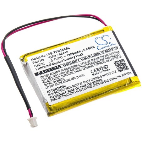Batterie pour Telex PB24N (1800 mAh/6.66 Wh, 3.7 V)