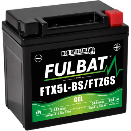 Batterie FTX5L-BS/FTZ6S GEL pour HONDA 400cc NS 400R  (1985-1989)