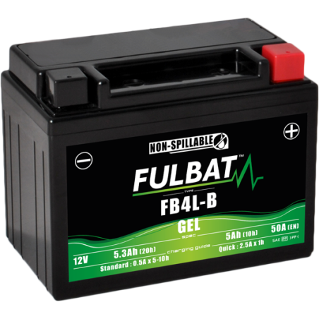 Batterie FB4L-B GEL pour MBK 50cc Power Rocket CW 50 (2006-2006)