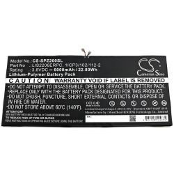 Batterie pour Sony Xperia Tablet Z2 (6000 mAh/22.8 Wh, 3.8 V)