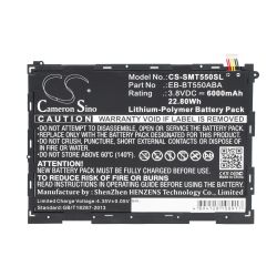 Batterie pour Samsung SM-P555 (6000 mAh/22.8 Wh, 3.8 V)