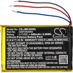 Batterie pour JBL CS056US (800 mAh/2.96 Wh, 3.7 V)
