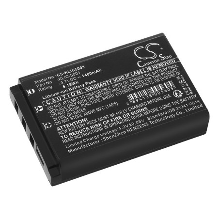 Batterie pour Kodak EasyShare DX7630 (1400 mAh/5.18 Wh, 3.7 V)