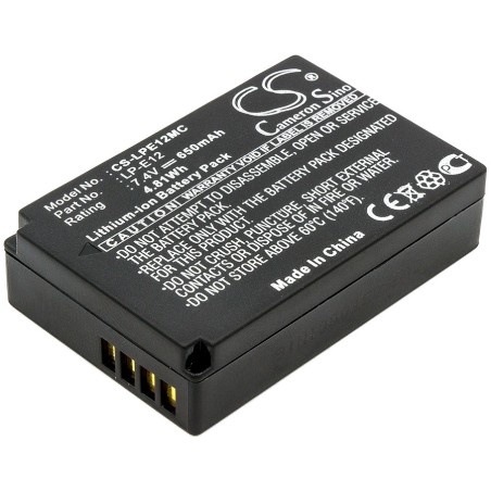 Batterie pour Canon EOS-M10 (650 mAh/4.81 Wh, 7.4 V)