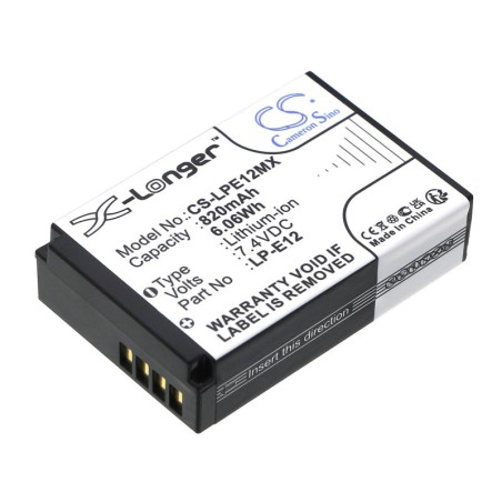Batterie pour Canon EOS M (820 mAh/6.07 Wh, 7.4 V)