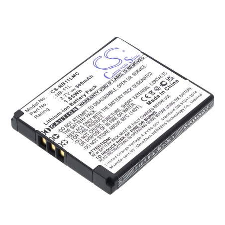 Batterie pour Canon PowerShot A3200 (500 mAh/1.85 Wh, 3.7 V)