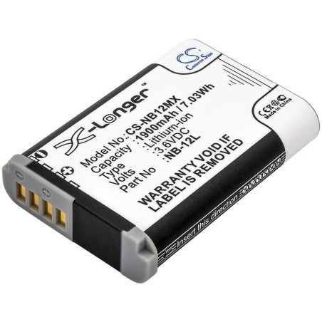 Batterie pour Canon PowerShot N100 (1900 mAh/6.84 Wh, 3.6 V)
