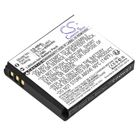 Batterie pour Canon PowerShot SD600 (850 mAh/3.15 Wh, 3.7 V)