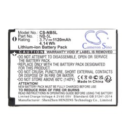 Batterie pour Canon PowerShot 900 Ti (1120 mAh/4.14 Wh, 3.7 V)