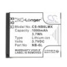 Batterie pour Canon PowerShot D20 (1000 mAh/3.7 Wh, 3.7 V)