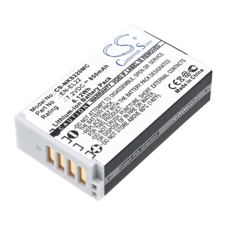 Batterie pour NiKon 1 S2 (850 mAh/6.12 Wh, 7.2 V)