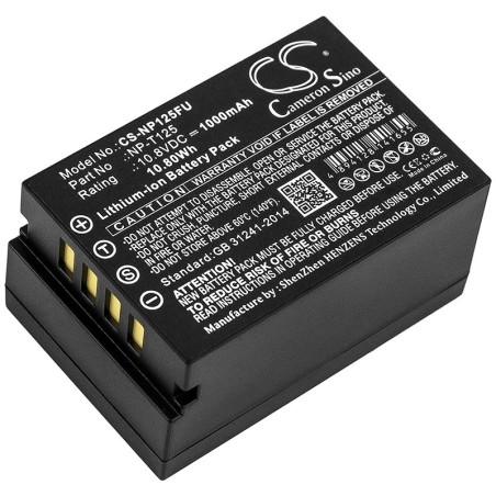 Batterie pour Fujifilm Medium Format GFX (1000 mAh/10.8 Wh, 10.8 V)