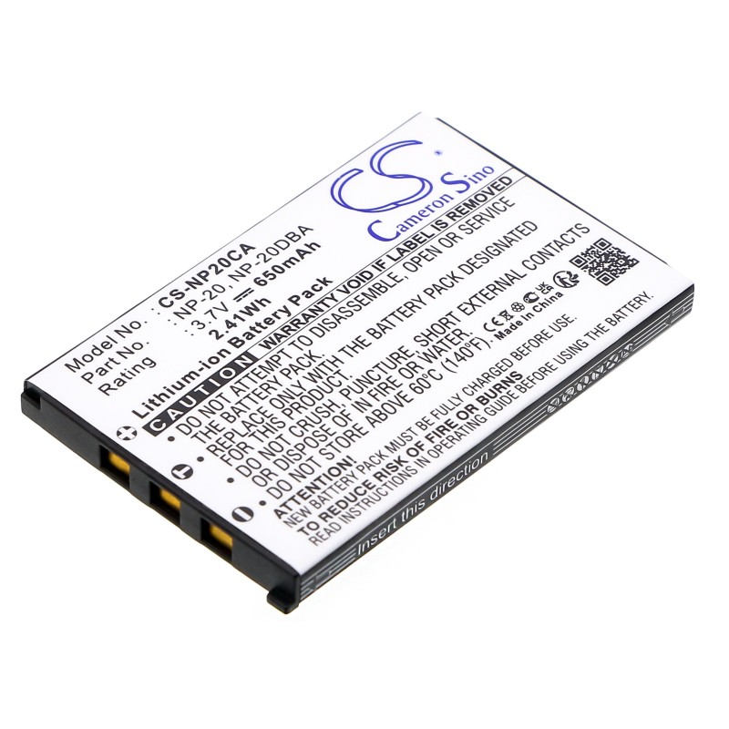Batterie pour Casio NP-20 (650 mAh/2.41 Wh, 3.7 V)
