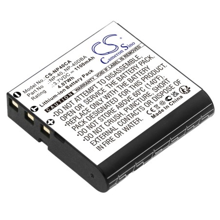 Batterie pour Casio NP-40DBA (1100 mAh/4.07 Wh, 3.7 V)