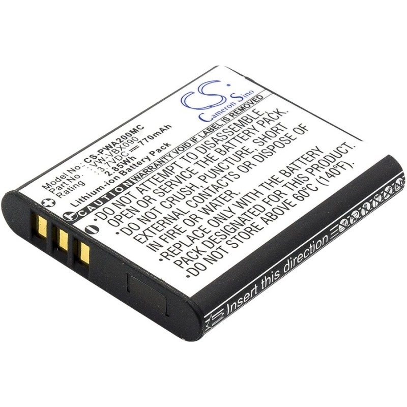 Batterie pour Panasonic VW-VBX090E (770 mAh/2.85 Wh, 3.7 V)