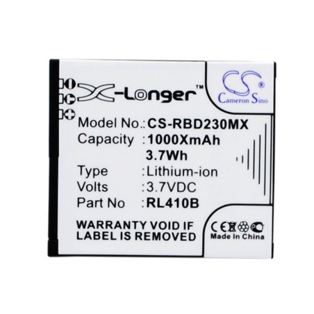 Batterie pour Rollei RL410B (1000 mAh/3.7 Wh, 3.7 V)