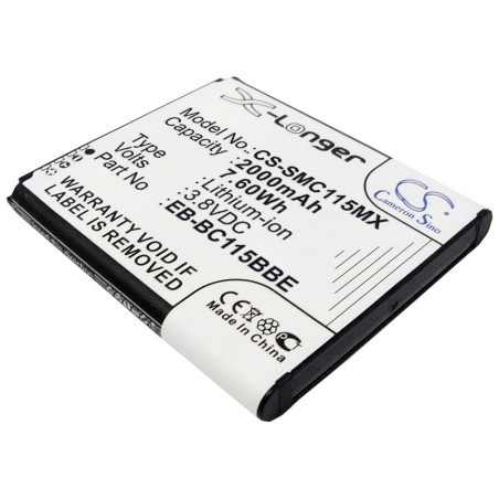 Batterie pour Samsung SM-C115 (2000 mAh/7.6 Wh, 3.8 V)