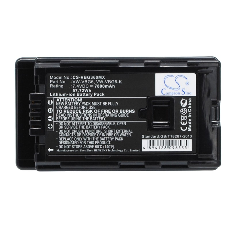 Batterie pour Panasonic HDC-SD5 (7800 mAh/57.72 Wh, 7.4 V)