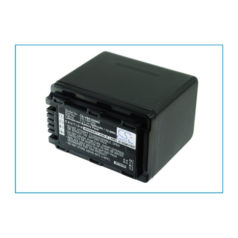Batterie pour Panasonic SDR-S50A (3400 mAh/12.58 Wh, 3.7 V)