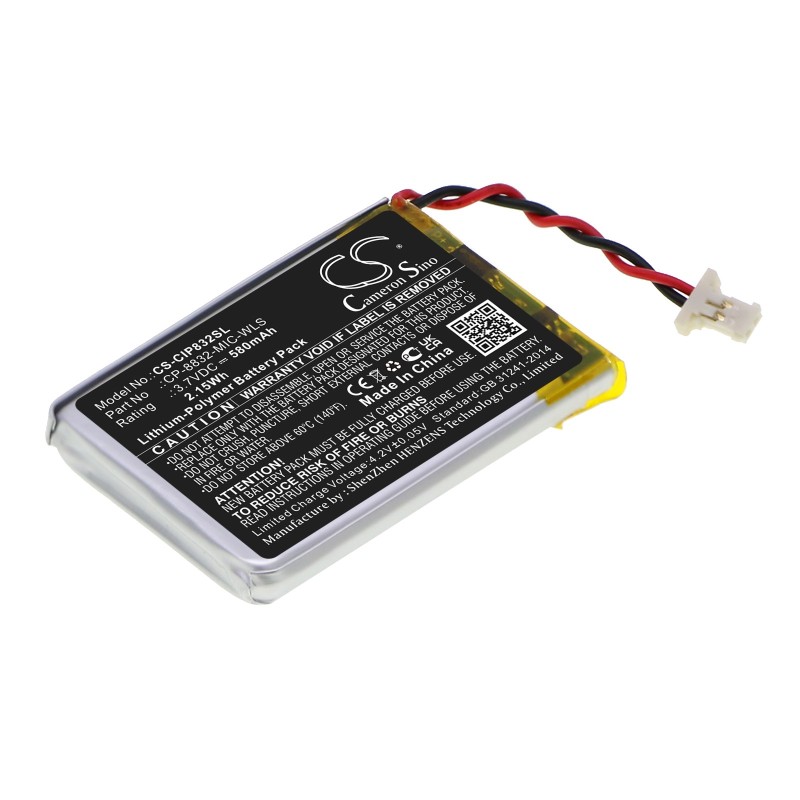 Batterie pour Cisco CP-8832 Wireless Expansion Microphone (580 mAh/2.15 Wh, 3.7 V)