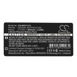 Batterie pour NEC PS3D (600 mAh/2.22 Wh, 3.7 V)
