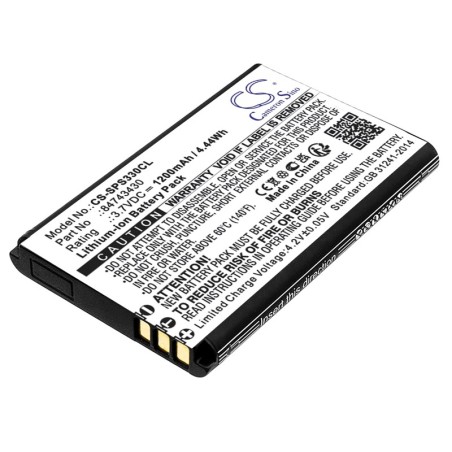 Batterie pour SpectraLink S33 DECT (1200 mAh/4.44 Wh, 3.7 V)