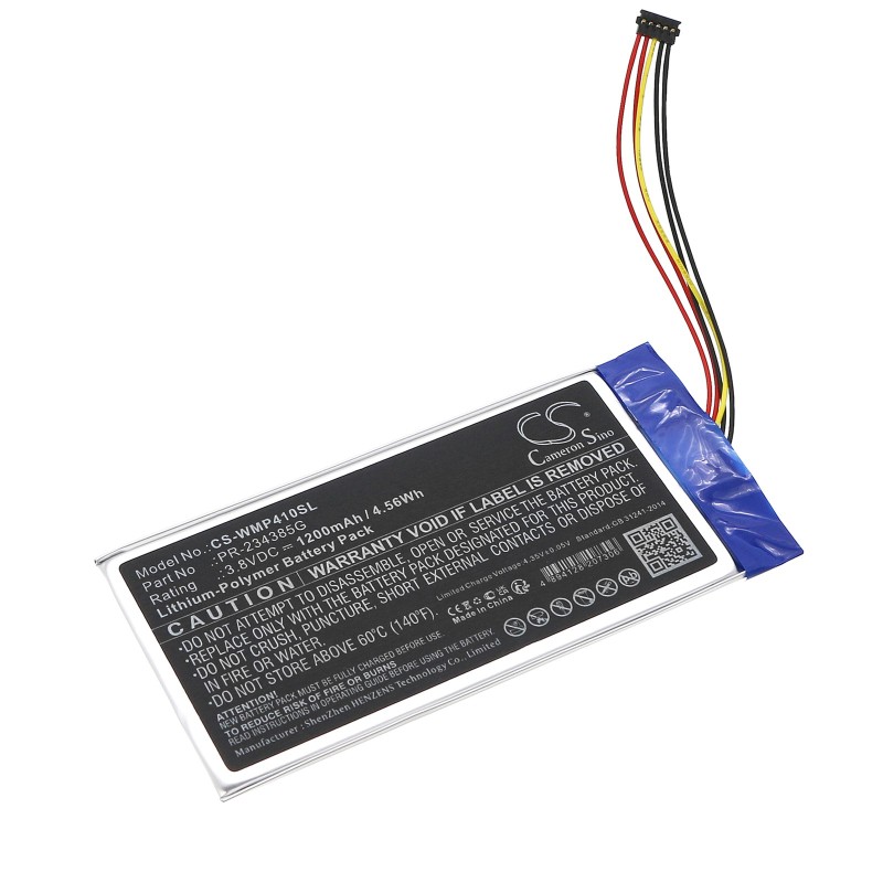 Batterie pour Wacom CTL4100 (1200 mAh/4.56 Wh, 3.8 V)