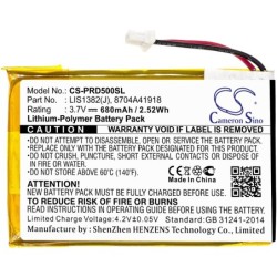 Batterie pour Sony Portable Reader PRS-500 (680 mAh/2.52 Wh, 3.7 V)