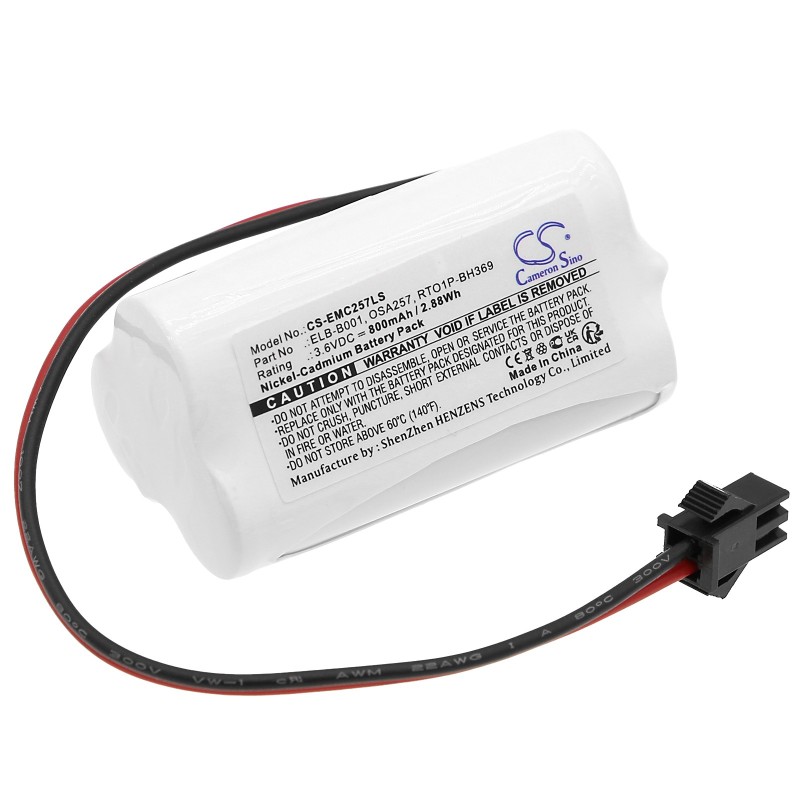 Batterie pour Lithonia EU2 LED (800 mAh/2.88 Wh, 3.6 V)