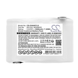 Batterie pour Legrand 061032 (2000 mAh/7.2 Wh, 3.6 V)