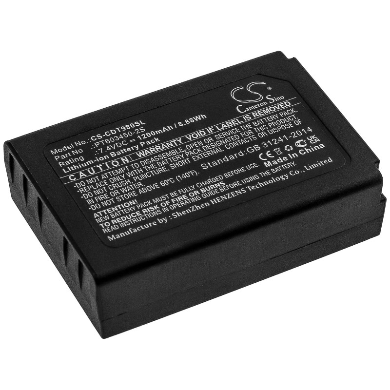 Batterie pour Extech VPC-BATT (1200 mAh/8.88 Wh, 7.4 V)