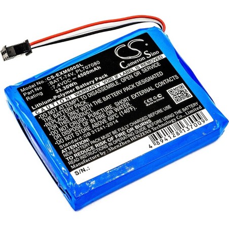 Batterie pour Extech Ms6060 (4500 mAh/33.3 Wh, 7.4 V)