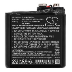 Batterie pour Megger TDR2000-C (2000 mAh/19.2 Wh, 9.6 V)