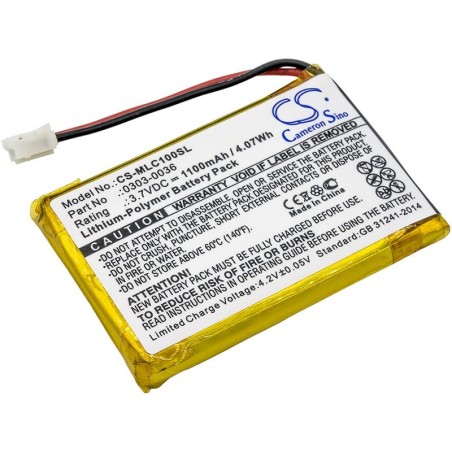 Batterie pour Minelab WM10 (1100 mAh/4.07 Wh, 3.7 V)