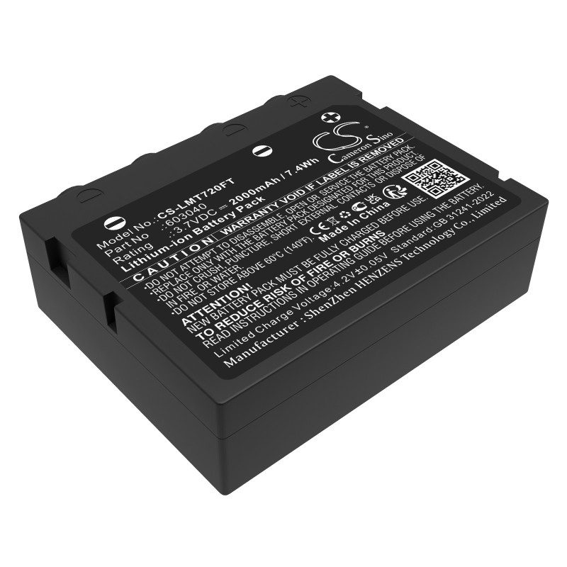 Batterie pour Ledlenser H7R CR (2000 mAh/7.4 Wh, 3.7 V)