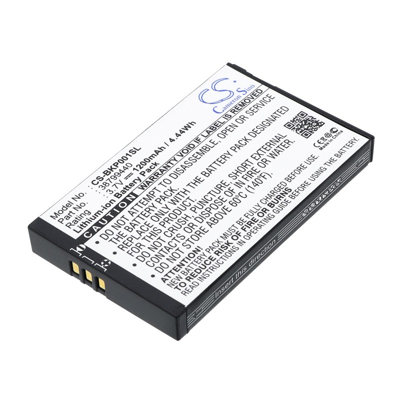 Batterie pour Becker Traffic Assist 7916 (1200 mAh/4.44 Wh, 3.7 V)