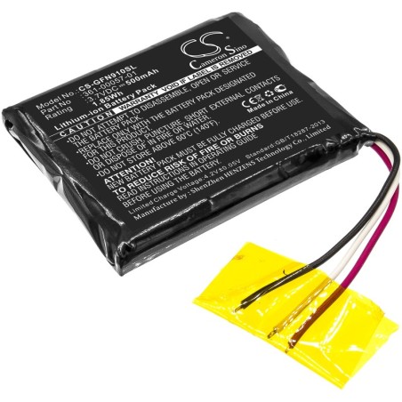 Batterie pour Garmin forerunner 910XT (500 mAh/1.85 Wh, 3.7 V)