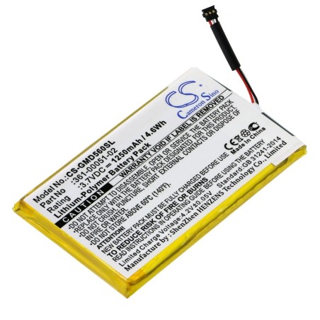 Batterie pour Garmin SAT NAV (1250 mAh/4.63 Wh, 3.7 V)