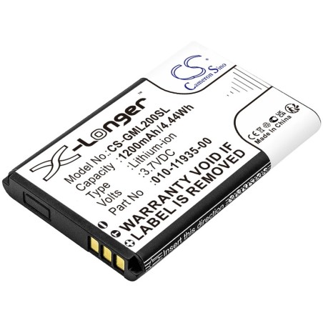 Batterie pour Garmin GLO (1200 mAh/4.44 Wh, 3.7 V)
