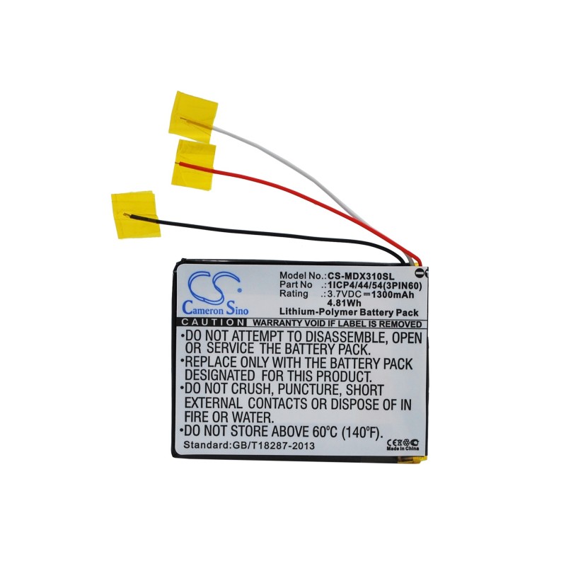 Batterie pour MODECOM MX3 HD (1300 mAh/4.81 Wh, 3.7 V)